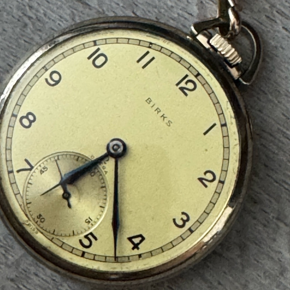 Bricks gold Pocket Watch with Chain